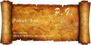 Pakot Ida névjegykártya